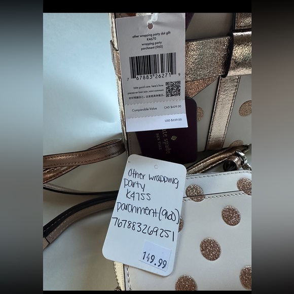 Kate Spade BUNDLE set, Wrapping Party Dot Gift Crossbody & Wallet set NWT - Picture 6 of 12